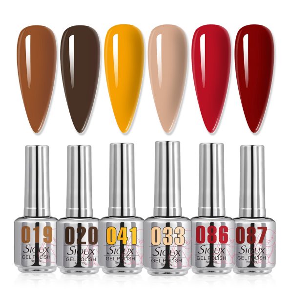 ＿nail〻〻 Sioux UV Gel Nail Polish 6 Piece (15ml) – Classic, Neutral