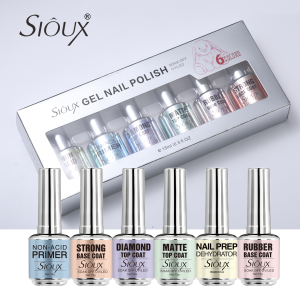 Sioux 6 Piece Nail Prep Kit – Professional Gel Nail System Top