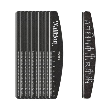 Nailtion 100/180 Grit - 10 Pack Sponge Nail Buffer Files Shape Guides