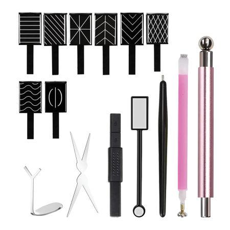 15-in-1 Cat Eye Magnet Nail Tool Set - Multi-Design Nail Art